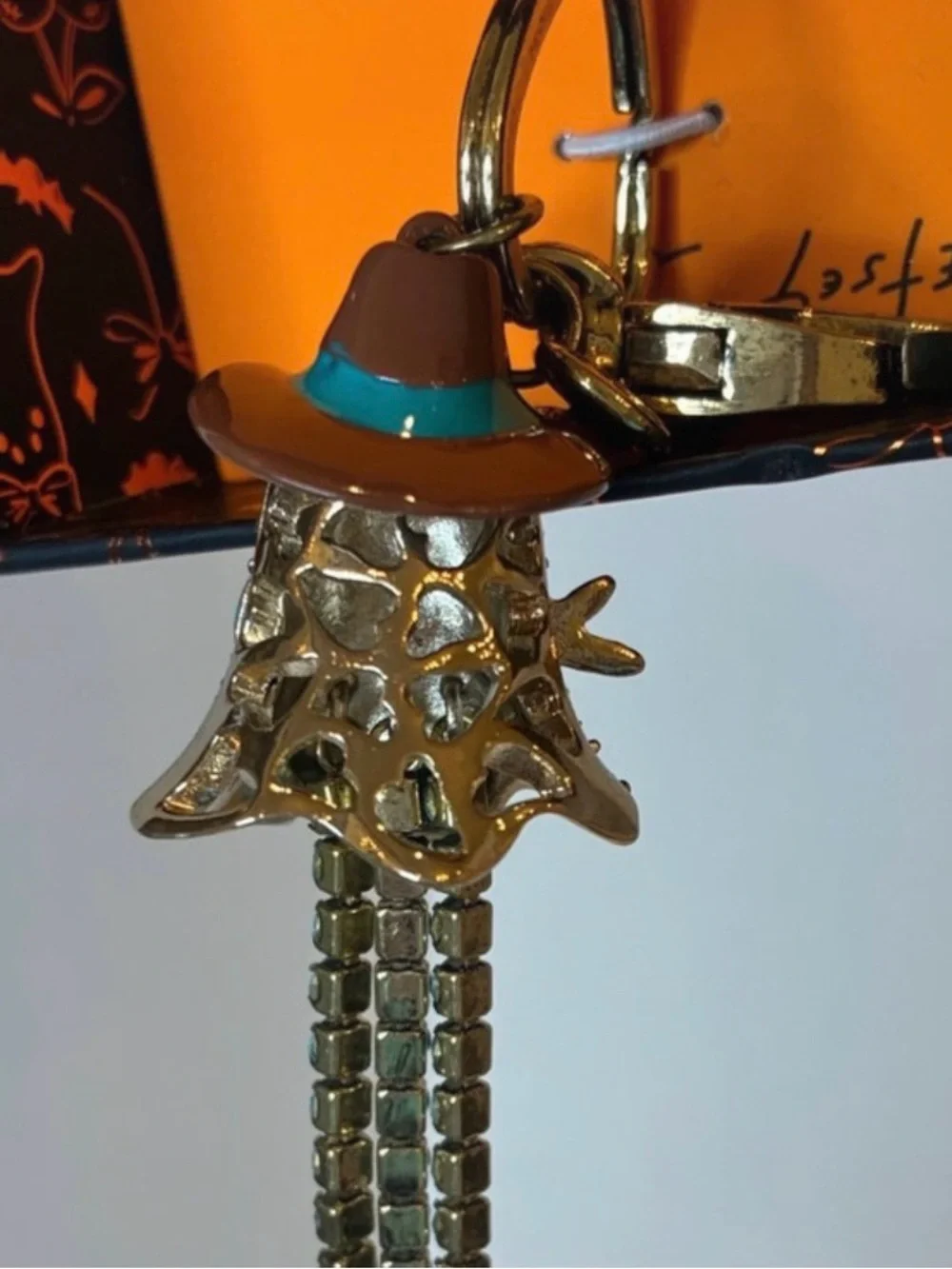 BETSEY JOHNSON Halloween Sparkling Western Cowboy Bag Charm or Keychain NEW NWT
